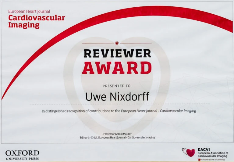 European Heart Journal – Cardiovascular Imaging · Reviewer Award