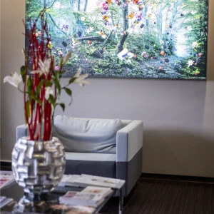 Lounge with art and seating
